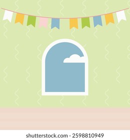 Arch Window Flat Simple Vector Illustration