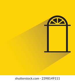 arch window icon with shadow on yellow background
