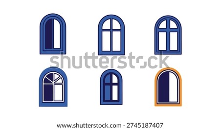 Arch Window Line art clean color illustration Stock photo © 
