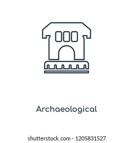 Archaeological concept line icon. Linear Archaeological concept outline symbol design. This simple element illustration can be used for web and mobile UI/UX.