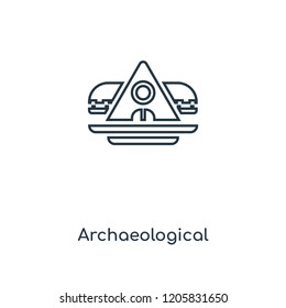 Archaeological concept line icon. Linear Archaeological concept outline symbol design. This simple element illustration can be used for web and mobile UI/UX.