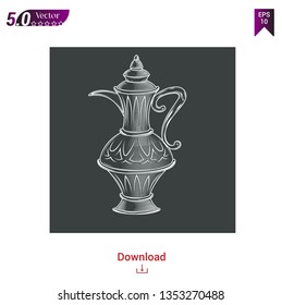 Archaeological find,antique pottery vector
