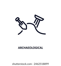 archaeological icon. Thin line archaeological icon from history collection. Outline vector isolated on white background. Editable archaeological symbol can be used web and mobile