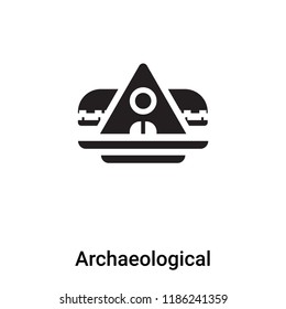 Archaeological icon vector isolated on white background, logo concept of Archaeological sign on transparent background, filled black symbol