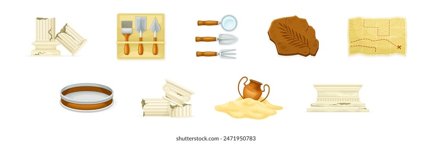 Archaeological Instrument and Inventory for Exploration Vector Set