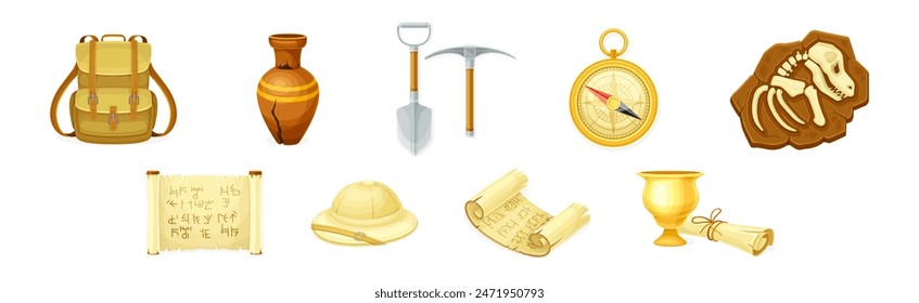 Archaeological Instrument and Inventory for Exploration Vector Set