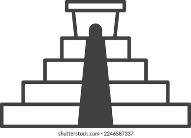 archaeological site illustration in minimal style isolated on background