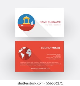 archaeological site, tourist guide. vector professional business card