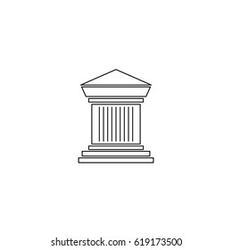 Archaeological site vector thin line icon. Black on white isolated symbol. Logo template, element for travel agency products, tour brochure, excursion banner. Simple mono linear modern design.
