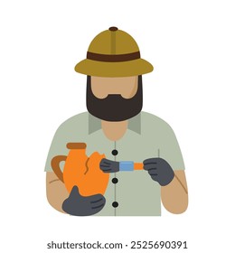Archaeologist icon clipart avatar logotype isolated illustration