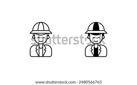 Archaeologist icon design with white background stock illustration