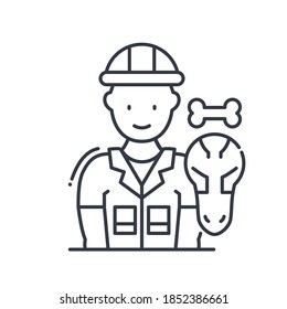 Archaeologist icon, linear isolated illustration, thin line vector, web design sign, outline concept symbol with editable stroke on white background.