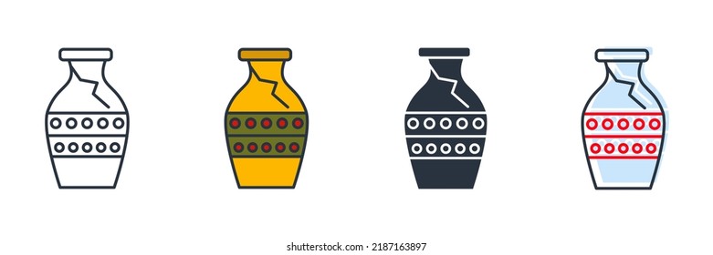 Archaeologist icon logo vector illustration. Antique vases symbol template for graphic and web design collection