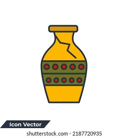 Archaeologist icon logo vector illustration. Antique vases symbol template for graphic and web design collection