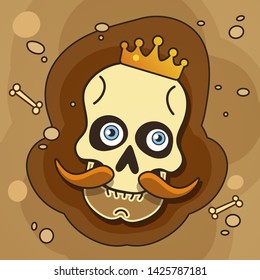 Archaeologists The Study Of Human Fossil Skeletons Bones Cartoon Vector Illustration