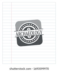 Archaeology draw (pencil strokes). Vector Illustration. Detailed.