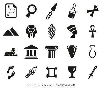 Archaeology Icons Black & White Set Big