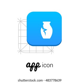 Archaeology pot Blue Mobile App UI/UX Button Corporate Logo / Icon Design