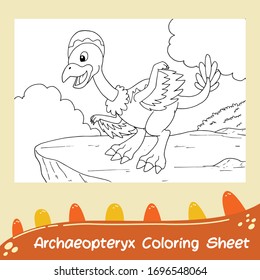 archaeopteryx coloring page - Coloring sheet dinosaur for kids