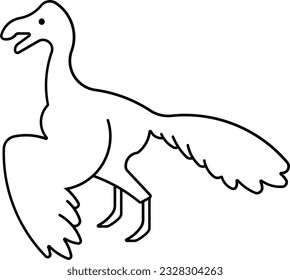 archaeopteryx dinosaur bird jurass crested Outline