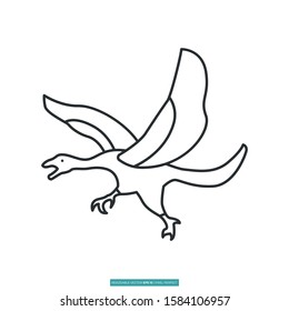 Archaeopteryx icon vector illustration logo template for many purpose. Isolated on white background.