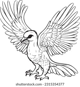 Archaeopteryx lithographica, colouring book for kids, vector illustration