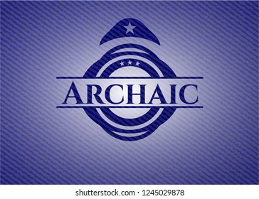 Archaic badge with jean texture