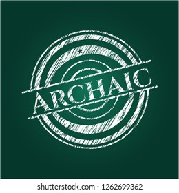 Archaic chalk emblem written on a blackboard