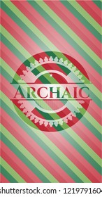 Archaic christmas colors style emblem.