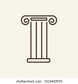 Archaic column line icon. Column on white background. Architecture concept. Vector illustration can be used for  design, architecture, art