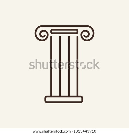 Archaic column line icon. Column on white background. Architecture concept. Vector illustration can be used for  design, architecture, art