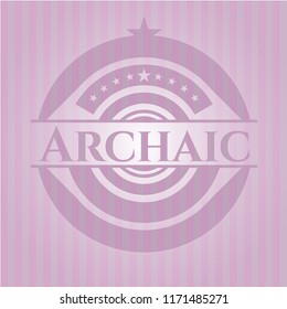 Archaic realistic pink emblem