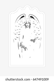 Archangel . Angel vector illustration.