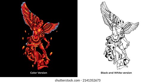 archangel of heaven vector illustration