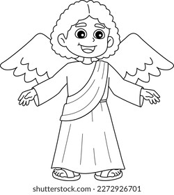 Archangel Isolated Coloring Page for Kids