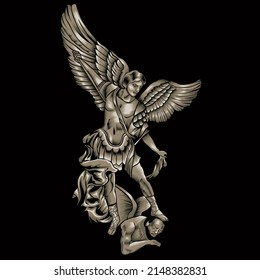 archangel michael vector illustration in detailed style