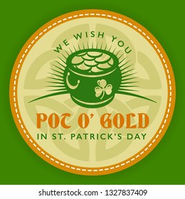 archangel patricks day logotype curve sticker symbol template for brew party calling in bar or bar satisfied english classic vacation star bar isolated spring banquet formal sprout mark ceremony airpl