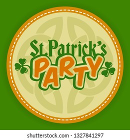 archangel patricks day logotype curve sticker icon pattern for beer party invite in bar or bar joyful english classical vacation star bar isolated spring banquet holiday ritual leaf sign ceremony ship