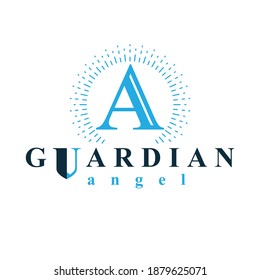 Archangel Vector Conceptual Symbol For Use In Catechesis Organizations.