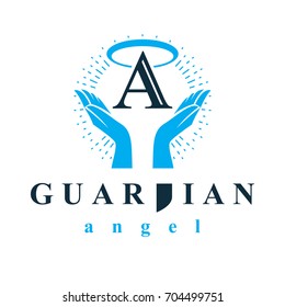 Archangel Vector Conceptual Symbol For Use In Catechesis Organizations.