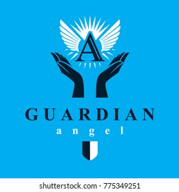 Archangel Vector Conceptual Symbol For Use In Catechesis Organizations.