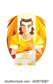 Archangel with weights in his hands