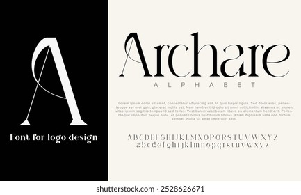 Archare vector alphabet font for logo design