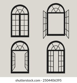 Arched Black Window Ornament Decorative Interior Exterior Decoration