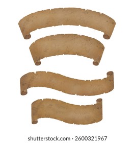 Arched or corrugated old paper