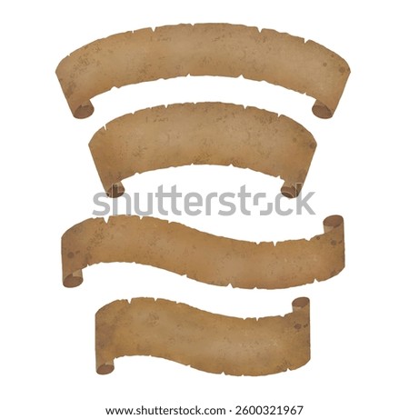 Arched or corrugated old paper