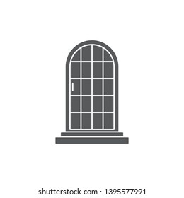 arched door vector icon concept, isolated on white background