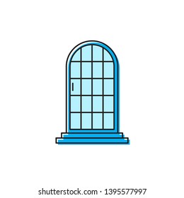 arched door vector icon concept, isolated on white background