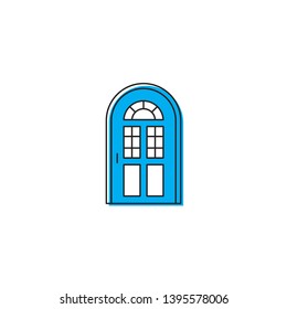 arched door vector icon concept, isolated on white background