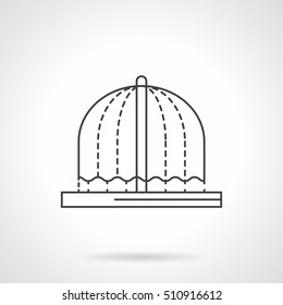 Arched flowing fountain. Decorations for urban landscape. Refreshing in park, garden. Flat line style icon